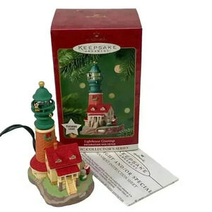 Hallmark Lighthouse Greetings Christmas Tree Hanging Ornament Decor